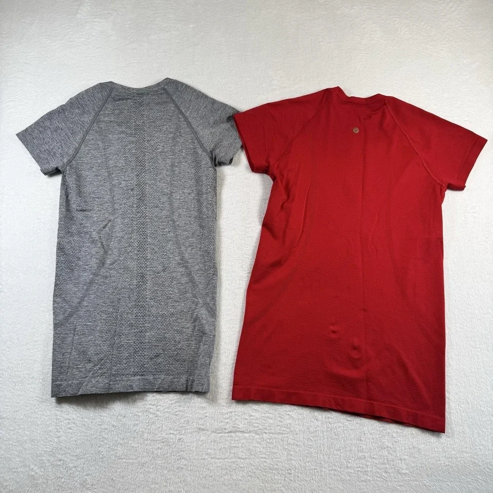 Lululemon Swiftly Tech Shirt Womens Red Gray Short Sleeve lot Of 2
